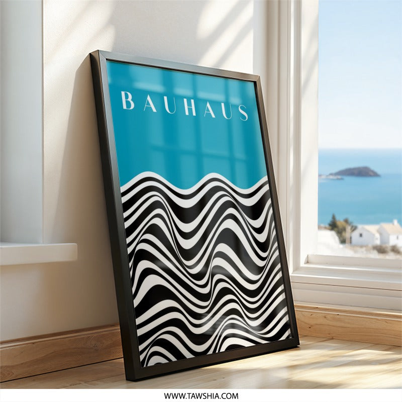 Bauhaus Wall Art, Abstract Print, Modernist Poster, Wavy Lines Art, Home Decor, Office Wall Art, Bauhaus Decor, Minimalist Print - Tawshia