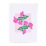 Floral Photographic Print, Pink Flowers Art, Botanical Wall Decor, Modern Home Art, Flower Illustration Art, Pink and Green Art Print - Tawshia