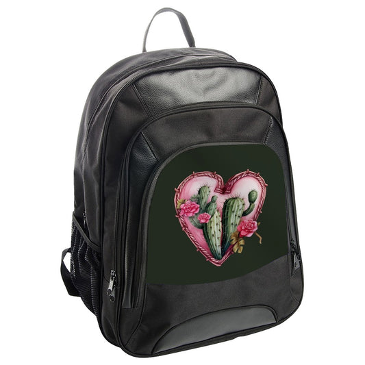 Cactus Heart Backpack, Floral Backpack, Nature Lover Gift, Southwestern Backpack, Trendy Backpack, Cool Backpack, Unique Backpack - Tawshia