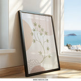 Abstract Botanical Wall Art, Modern Minimalist Print, Olive Branch Decor, Neutral Tone Art, Home Decor Wall Art - Tawshia