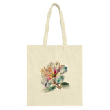 Floral Tote Bag, Hibiscus Flower Design, Botanical Art, Elegant Reusable Shopping Bag, Everyday Tote - Tawshia