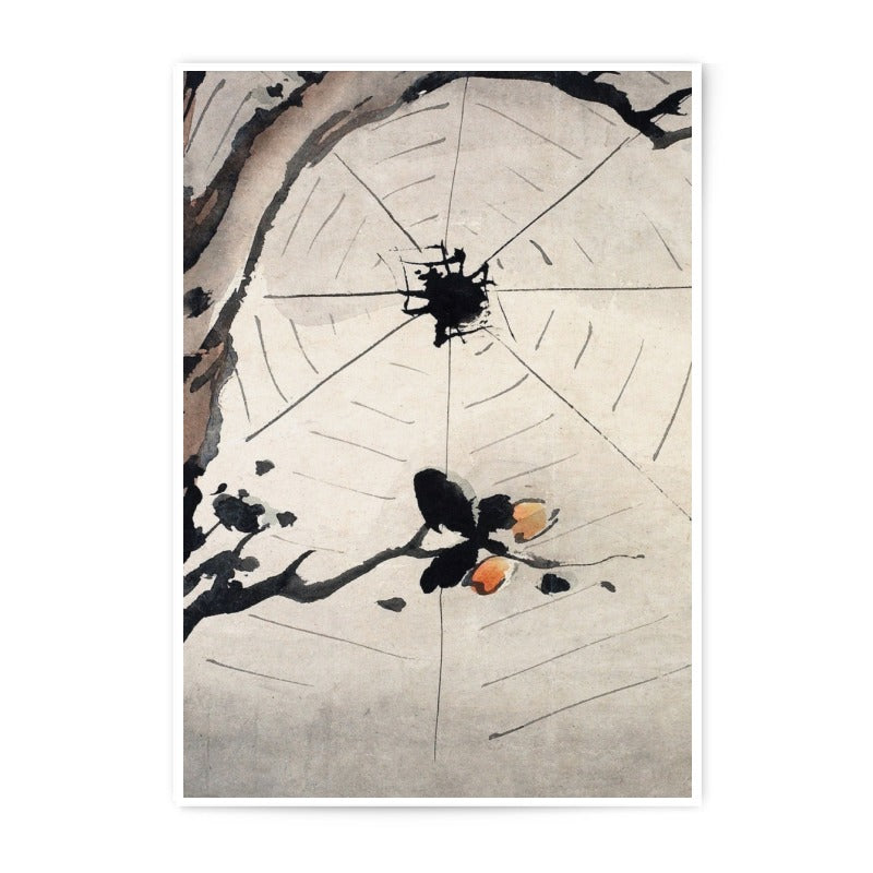 Spiderweb Photographic Print, Japanese Art, Nature Art Print, Watercolor Painting, Home Decor, Wall Art, Unique Gift Idea - Tawshia