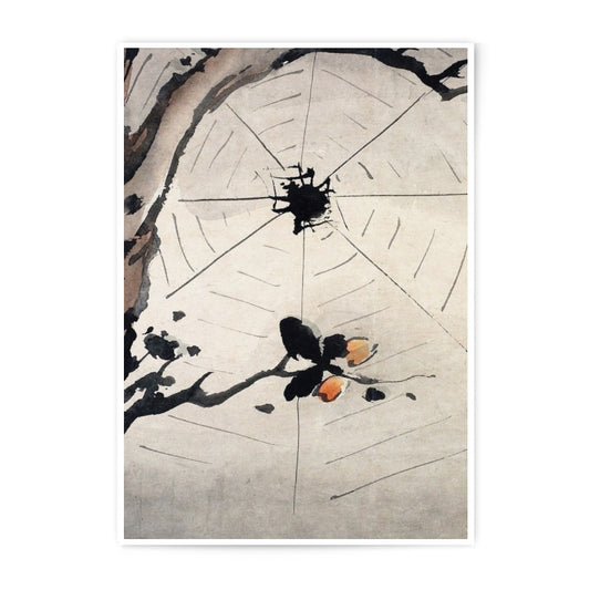 Spiderweb Photographic Print, Japanese Art, Nature Art Print, Watercolor Painting, Home Decor, Wall Art, Unique Gift Idea - Tawshia