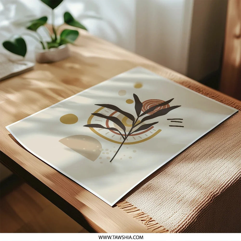 Abstract Leaf Photographic Print, Botanical Art Print, Modern Home Decor, Nature Wall Art, Neutral Color Print, Bohemian Art Print - Tawshia