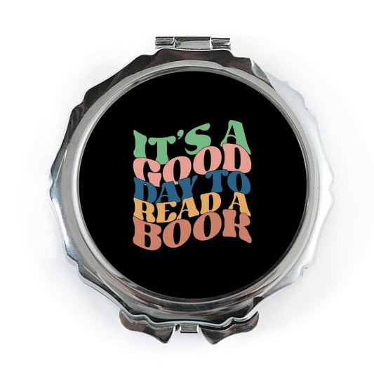 Book Lover Pocket Mirror, Reading Enthusiast Gift, Good Day to Read a Book, Literary Accessories, Reader Present, Handbag Essentials - Tawshia
