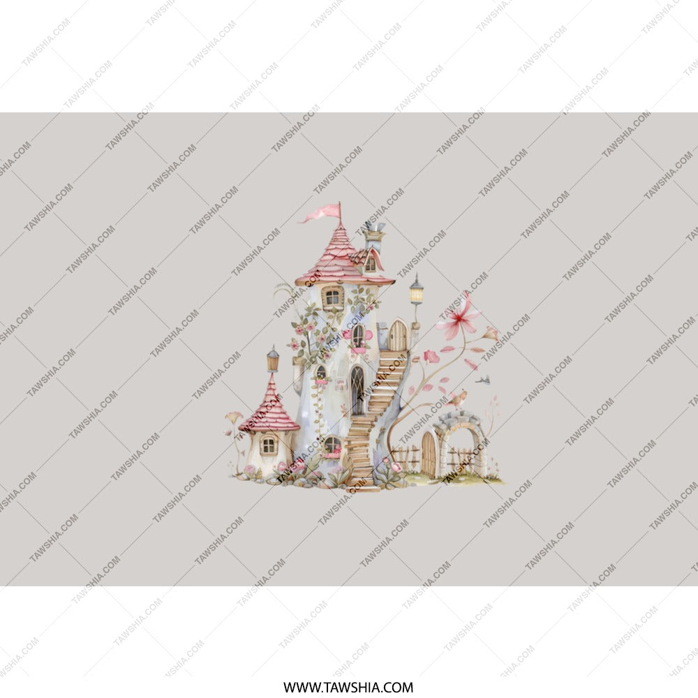 Fairy Castle Tumbler, Magical Home Tumbler, Fantasy Tumbler, Whimsical Drinkware, Enchanted Castle, Unique Gift for Her, Fairytale Lover - Tawshia
