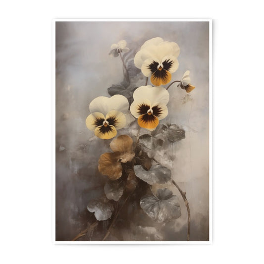 Pansy Photographic Print, Floral Art Print, Botanical Wall Decor, Vintage Flower Print, Home Decor, Art Print - Tawshia