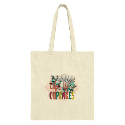 Life is Cupcakes Tote Bag, Baker Gift, Chef Tote, Cooking Lover, Unique Design, Everyday Bag, Stylish Tote, Cute Accessories - Tawshia
