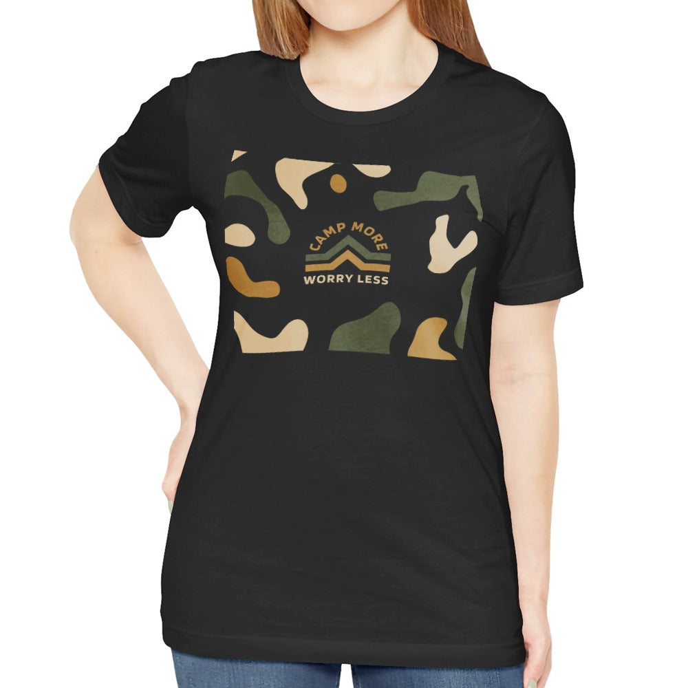 Camp More Worry Less Camouflage Graphic T-Shirt product type