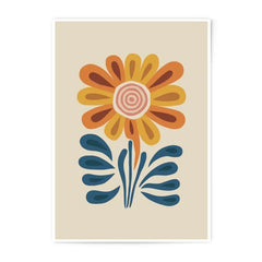 Retro Flower Photographic Print, Floral Wall Art, 70s Inspired Decor, Boho Flower Print, Abstract Botanical Print, Floral Art Print - Tawshia