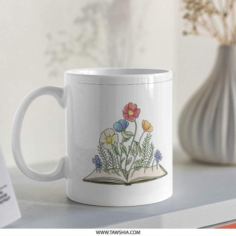 Vibrant Floral Book Design Coffee Tea Mug product