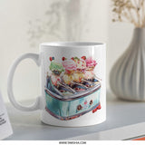 Ice Cream Machine Mug, Retro Style Mug, Dessert Lover Gift, Unique Kitchen Decor, Novelty Mug, Gift Idea - Tawshia