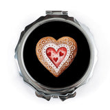 Heart Cookie Pocket Mirror, Cute Love Mirror, Valentine's Day Gift, Unique Small Mirror, Gift for Her, Make Up Mirror, Travel Mirror - Tawshia