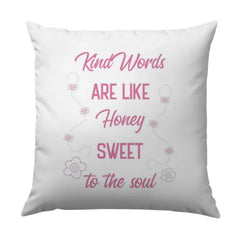Kind Words Honey Sweet Pillow, Motivational Pillow, Bee Pillow, Positive Quote Pillow, Decorative Pillow, Home Decor Accent Pillow - Tawshia