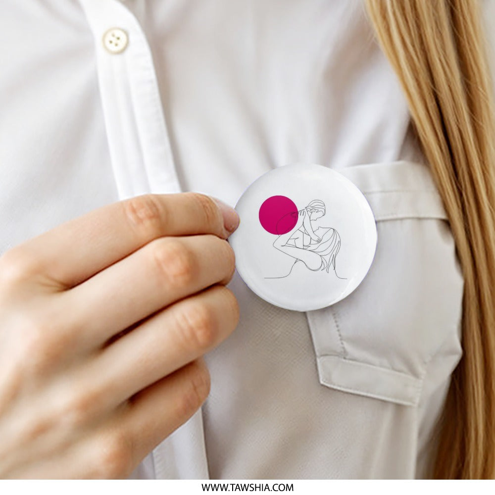Mother and Child Art Pinback Button, Minimalist Mom and Baby, Motherhood Line Art, Gift for New Mom, Cute Aesthetic Pinback Button - Tawshia
