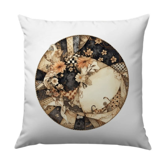Floral Patchwork Pillow, Vintage Style Home Decor, Decorative Throw Pillow, Unique Accent Pillow, Artistic Design for Living Room Decor - Tawshia