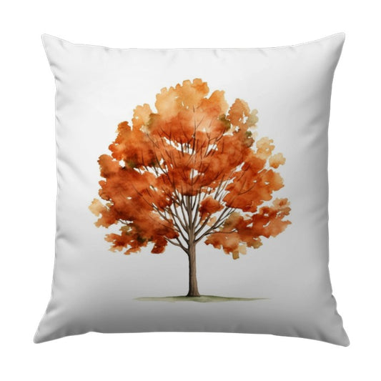 Autumn Tree Pillow, Fall Decor, Watercolor Design, Seasonal Accent, Cozy Throw Pillow, Nature Inspired Home Decor, Decorative Pillows - Tawshia