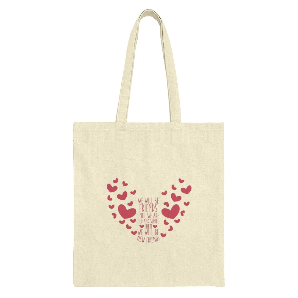Friends Forever Tote Bag, Heart Design, Friendship Quote, Gift for Best Friend, Senile Friends, New Friends, Friendship Bag, Cute Tote - Tawshia