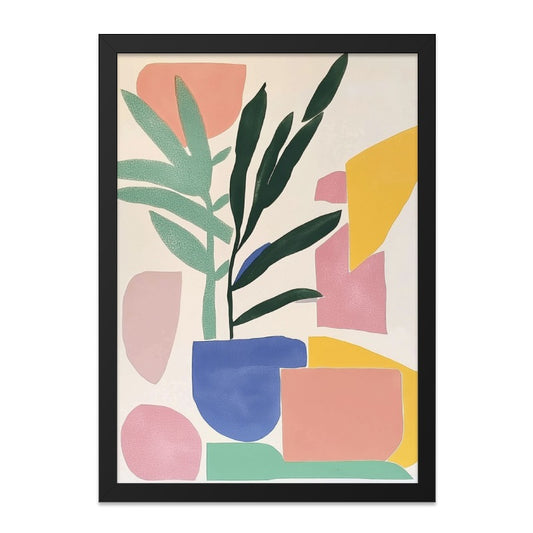 Abstract Plant Wall Art, Colorful Geometric Print, Modern Home Decor, Contemporary Art Print, Botanical Art, Houseplant Wall Decor - Tawshia