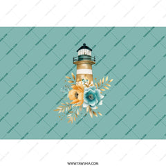 Floral Lighthouse Tumbler, Coastal Tumbler, Beach Tumbler, Ocean Lover Gift, Nautical Gift, Lighthouse Art, Travel Tumbler, Unique Tumblers - Tawshia