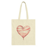 Heart Balloon Tote Bag, Watercolor Art Bag, Striped Heart, Romantic Gift, Valentine's Day Gift, Everyday Bag, Stylish Handbag - Tawshia