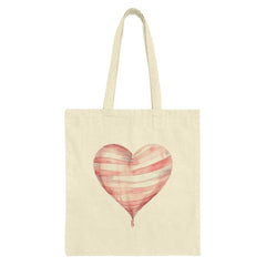 Heart Balloon Tote Bag, Watercolor Art Bag, Striped Heart, Romantic Gift, Valentine's Day Gift, Everyday Bag, Stylish Handbag - Tawshia