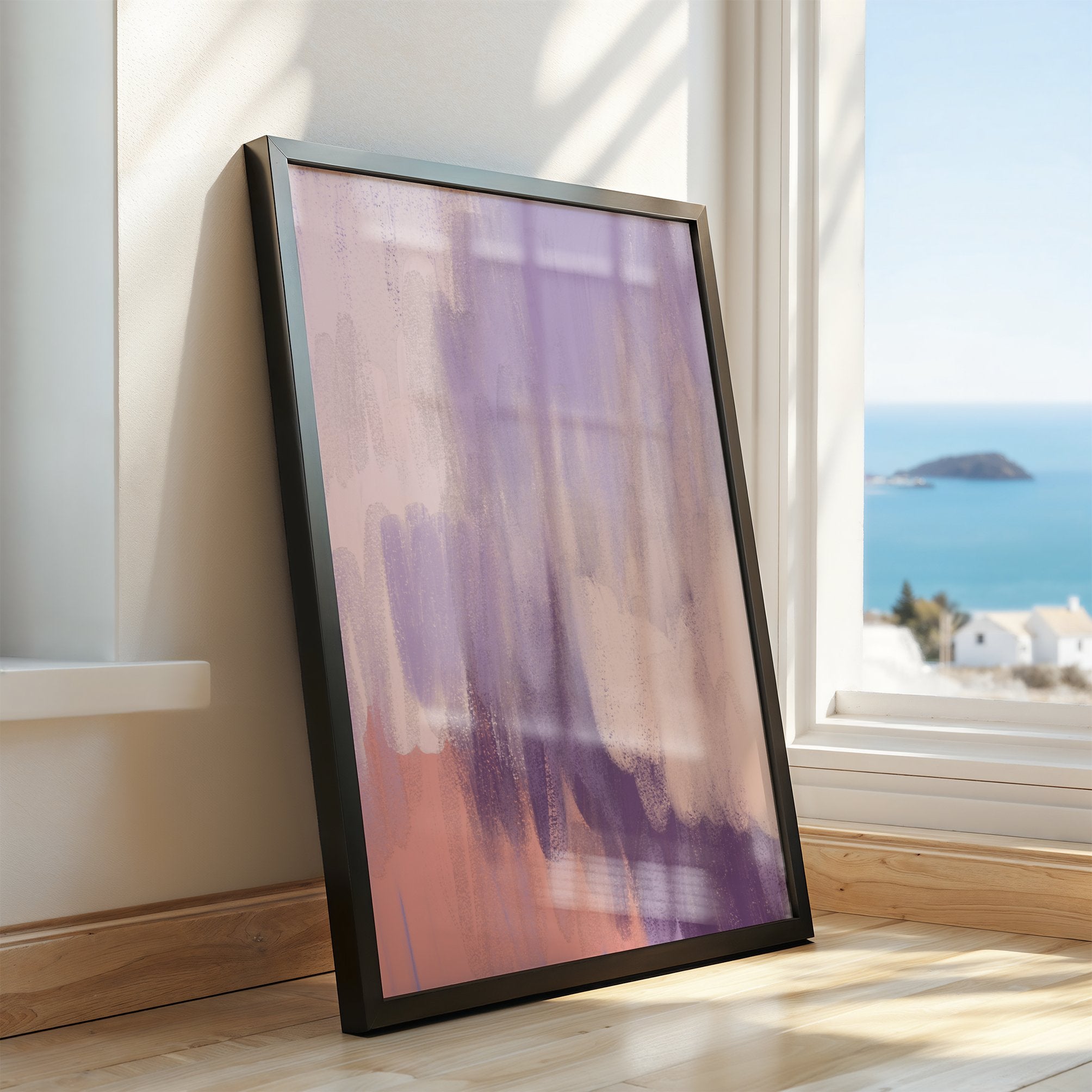 Abstract Lilac and Peach Toned Frame Wall Art product type