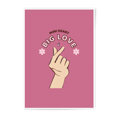 Mini Heart Sign Photographic Prints, Big Love Prints, Aesthetic Room Decor, Hand Sign Prints, Trendy Prints - Tawshia