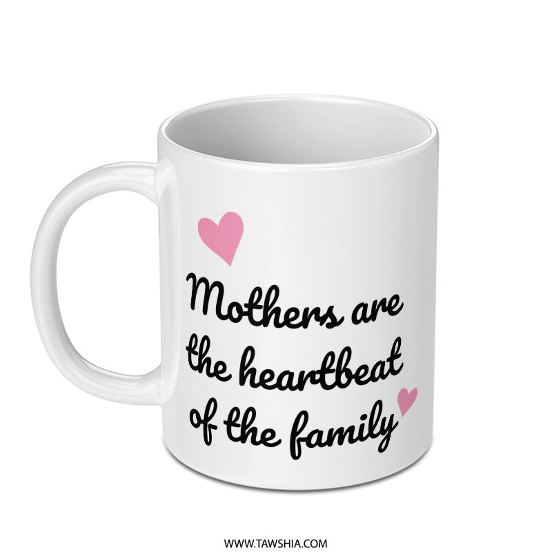 Mothers Heartbeat Family Mug, Mom Gift, Mothers Day Gift, Best Mom Ever, Family Love, Coffee Mug, Tea Cup, Heart Mug - Tawshia
