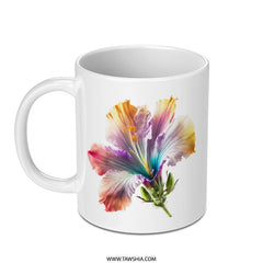 Hibiscus Mug, Floral Mug, Colorful Flower, Tea Coffee Mug, Gift Idea, Unique Mug, Tropical Flower, Botanical Mug, Gift for Her - Tawshia