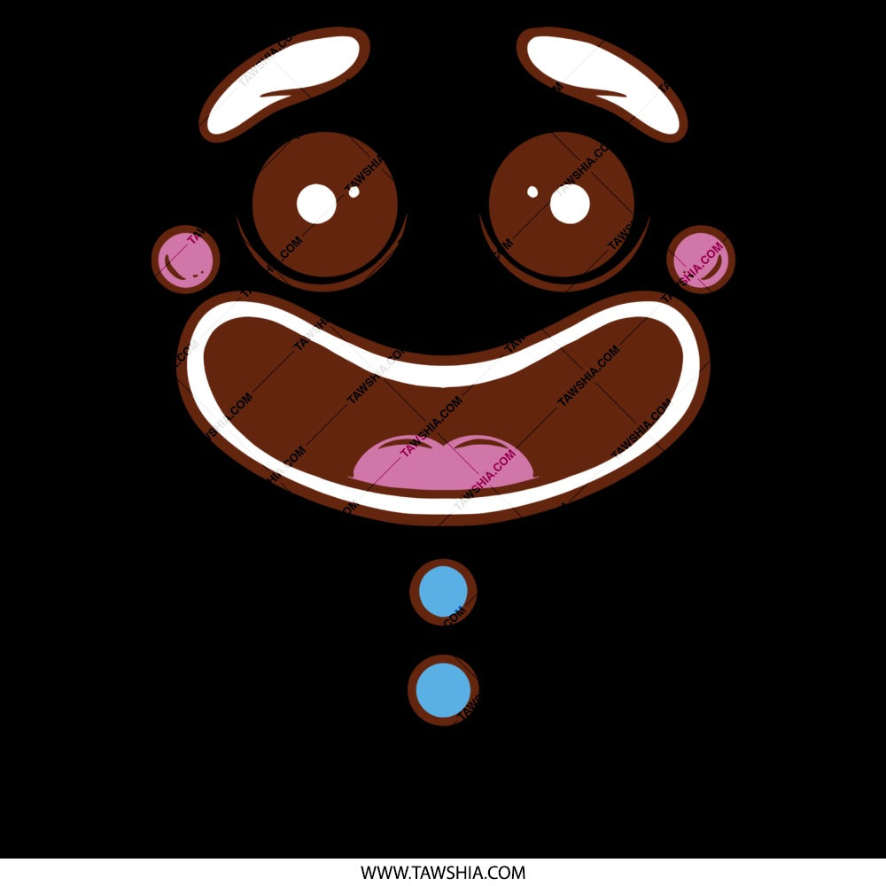 Playful Cartoon Face with Smile and Drool Product