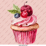 Cupcake Pinback Button, Sweet Treat Button, Dessert Pin, Watercolor Cupcake Pin, Food Lover Gift, Baking Enthusiast Pinback Button - Tawshia