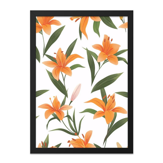 Orange Lily Wall Art Print, Floral Home Decor, Modern Flower Art, Botanical Wall Decor, Elegant Home Decor Wall Art - Tawshia