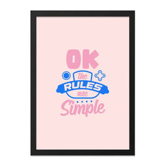 Ok The Rules Are Simple Wall Art, Motivational Print, Minimalist Decor, Positive Home Decor, Simple Wall Decor - Tawshia