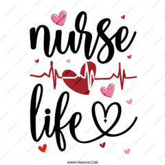 Nurse Life Tote Bag, Heartbeat Graphic, Healthcare Gift, Appreciation Bag, Nurse Design, Cute Heart, Medical, Shopping Bag, Everyday Carry - Tawshia