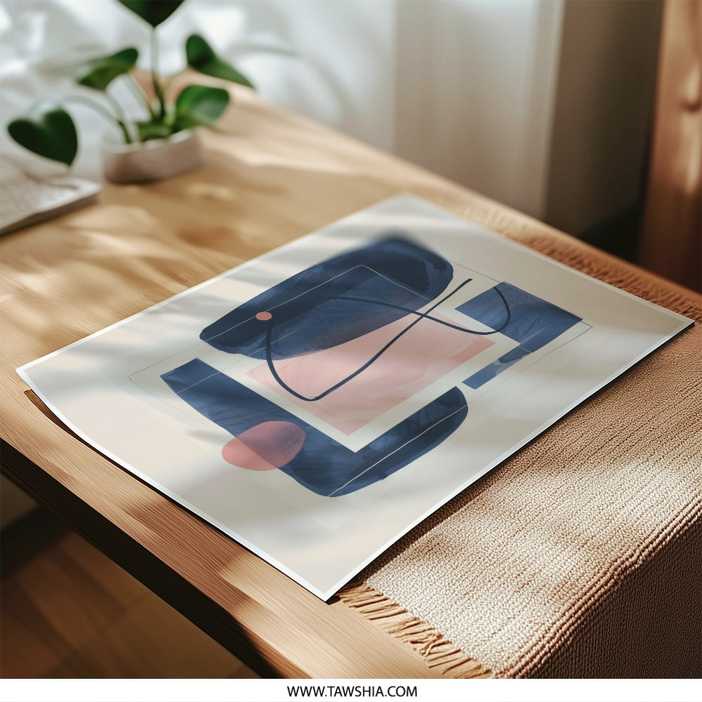 Abstract Art Photographic Print, Modern Wall Decor, Blue and Pink Art, Minimalist Home Decor, Contemporary Art Print, Gallery Wall Art - Tawshia