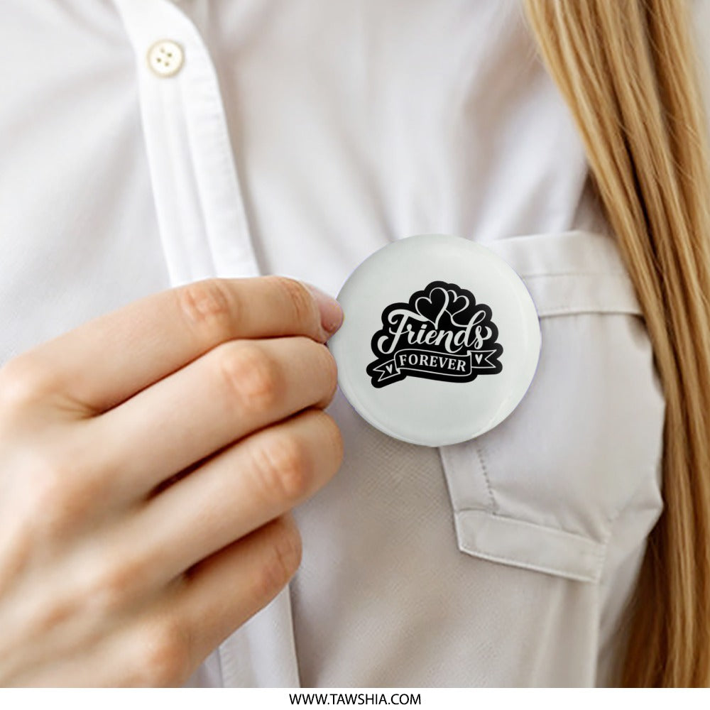 Friends Forever Pinback Button, Best Friends Gift, Friendship Button, BFF Button, Heart Badge, Friendship Jewelry, Friendship Day Button - Tawshia