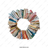 Book Wreath Tote Bag, Reader Gift, Book Lover, Librarian Tote, Bookish Design, Novel Tote, Library Bag, Gifts for Bookworms - Tawshia