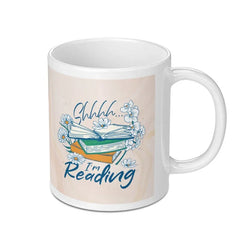 Shhh I'm Reading Artistic Design Ceramic Coffee Mug product