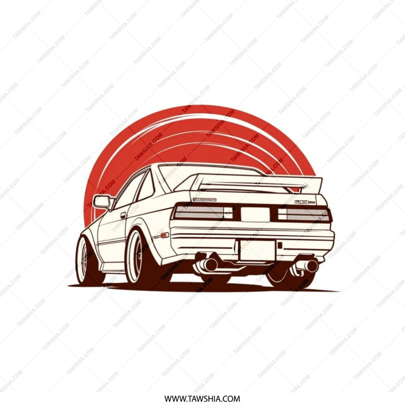 Toyota MR2 Pillow, JDM Car Art Throw Pillow, Automotive Enthusiast Decor, Japanese Rising Sun Pillow, Car Lover Gift, Car Decor - Tawshia