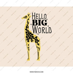 Hello Big World Giraffe Mouse Pad, Cute Animal Mousepad, Office Decor, Giraffe Lover Gift, Desk Accessory, Giraffe Art, Computer Accessories - Tawshia