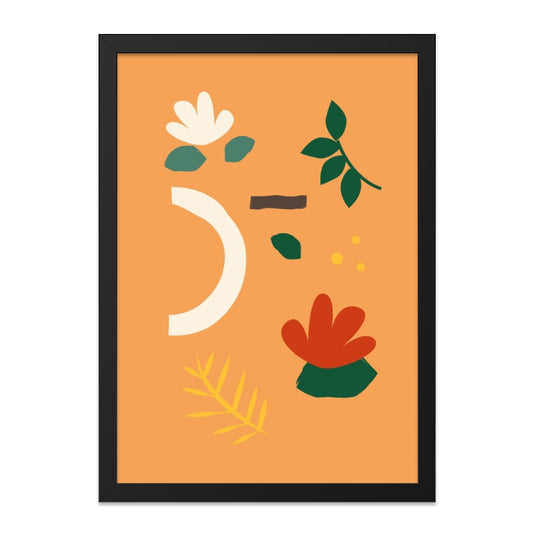 Abstract Botanical Wall Art, Modern Floral Print, Minimalist Art, Orange Wall Decor, Home Decor, Trendy Art Prints, Unique Wall Art - Tawshia