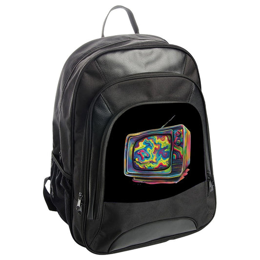 Psychedelic TV Backpack, Retro Television Art, Trippy Design, Colorful Backpack, Unique Art Backpack, Trendy Backpack - Tawshia