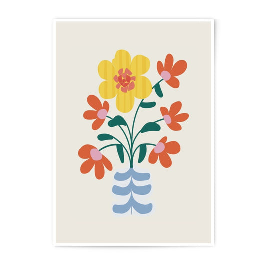Floral Photographic Print, Flower Vase Art, Botanical Wall Decor, Colorful Flower Picture, Cute Home Decor, Wall Art Print - Tawshia