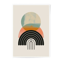Abstract Geometric Photographic Print, Modern Art Print, Boho Wall Decor, Circle Rainbow Art, Home Decor, Minimalist Design - Tawshia