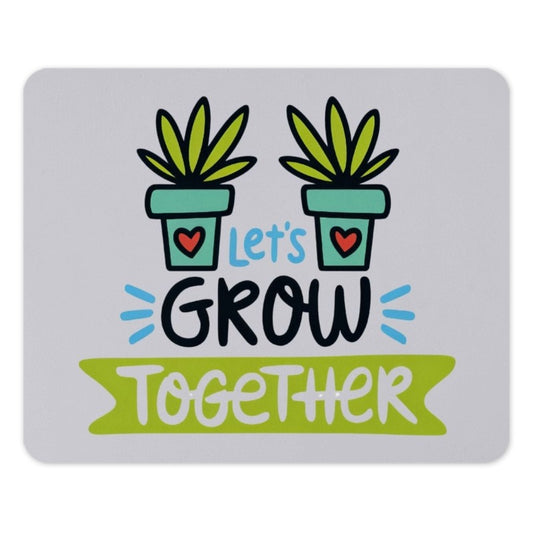 Let's Grow Together Mouse Pad, Plant Lover Gift, Cute Office Decor, Motivational Desk Accessory, Gardening Gift, Growing Together Design - Tawshia