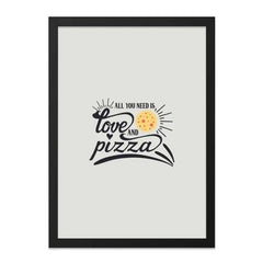 Love and Pizza Wall Art, Foodie Decor, Pizza Lover Gift, Kitchen Wall Decor, Funny Food Print, Home Decor Wall Art - Tawshia
