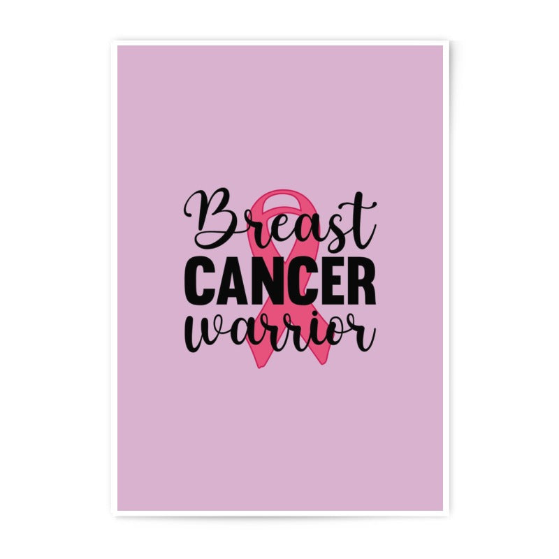 Breast Cancer Warrior Photographic Print, Awareness Ribbon Art, Pink Wall Decor, Inspirational Gift, Survivor Support, Hope Poster - Tawshia