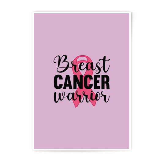 Breast Cancer Warrior Photographic Print, Awareness Ribbon Art, Pink Wall Decor, Inspirational Gift, Survivor Support, Hope Poster - Tawshia