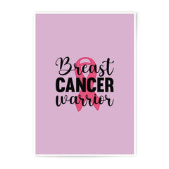 Breast Cancer Warrior Photographic Print, Awareness Ribbon Art, Pink Wall Decor, Inspirational Gift, Survivor Support, Hope Poster - Tawshia